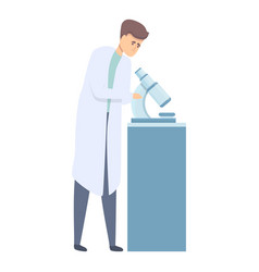 Doctor Microscope Icon Cartoon Lab