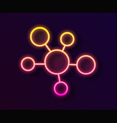 Glowing Neon Line Mind Map Infographic Icon