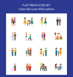 Human Relationships Couple And Family Icon Set