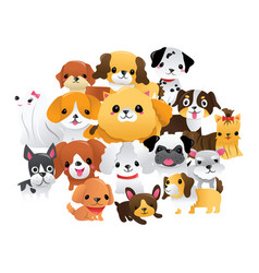 Super Cute Cartoon Puppies Group