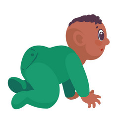 Afro Little Baby Crawling