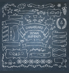 Vintage chalkboard design elements Royalty Free Vector Image