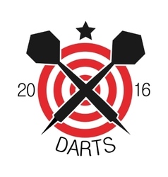 Darts label Badge Logo Darts sporting symbols Vector Image