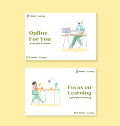 Facebook Template With Online Learning Concept