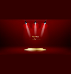 Illuminated Stage Podium With Red Carpet For Award