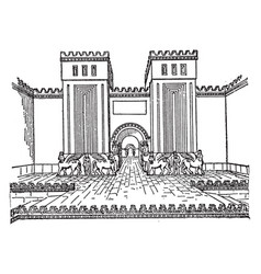 Khorsabad Palace Gate Sargon Vintage Engraving