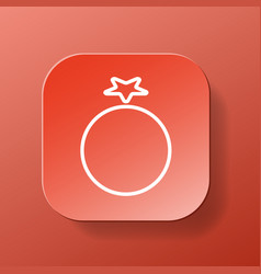 Tomato Vegetable Square Button White Outline Icon