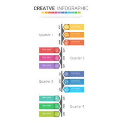 Calendar 12 Months In 4 Quarters Infographic