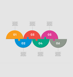 Half Circles Six Puzzle Jigsaw Infographic