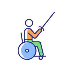 Wheelchair Fencing Rgb Color Icon