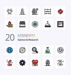 20 Science Line Filled Color Icon Pack Like