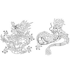 Entangle Dragons Hand Drawn Decorative