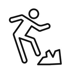 Man Tripping Icon Black Line Art Logo