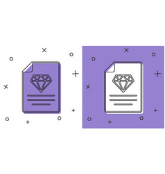 Set Certificate Of The Diamond Icon Isolated