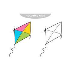 Simple Coloring Page Cartoon Kite Toy Coloring