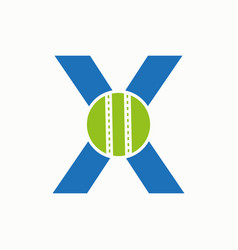 Cricket Logo On Letter X Concept Club