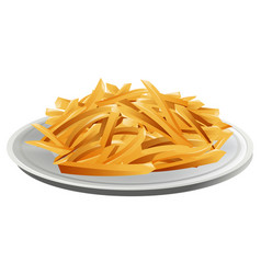 Crispy Golden Fries On A White Plate