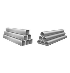 Pipes Stack Square And Round Steel Metal Or Pvc