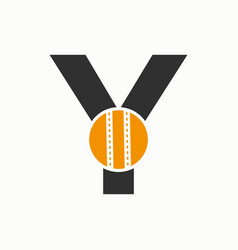 Cricket Logo On Letter Y Concept Club