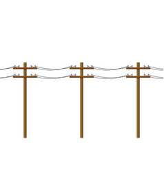 Electric Pole Isolated On White Background Wood