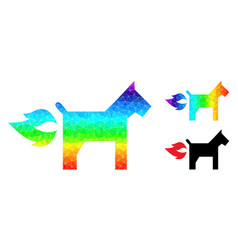 Polygonal Fire Jet Dog Icon With Spectral