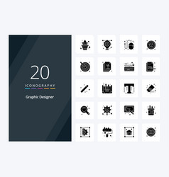 20 Graphic Designer Solid Glyph Icon