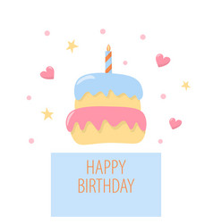 Happy Birthday Card With The Image Of A Cake