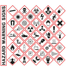 Hazard Warning Symbol Icons Ghs Safety Pictograms