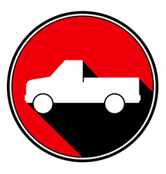 Red Round Black Shadow - White Pickup And Flatbed