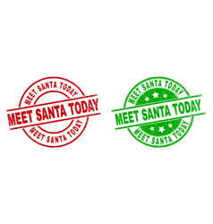 Meet Santa Today Round Badges Using Corroded