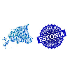 People Collage Of Mosaic Map Of Estonia