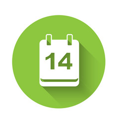 White Calendar With February 14 Icon Isolated