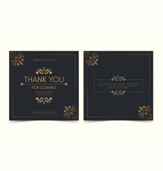 Classic Gold Thank You Wedding Card