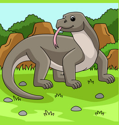 Komodo Dragon Animal Colored Cartoon