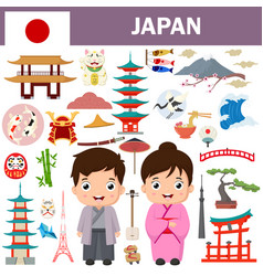 Set Of Japan Famous Landmarks