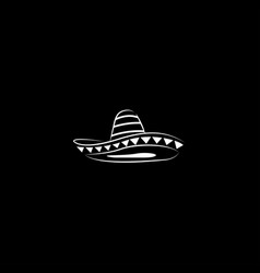 Simple Black Mexican Hat Sombrero Silhouette Logo