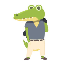 Student Alligator Icon Cartoon Jungle