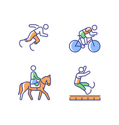 Adaptive Sports Rgb Color Icons Set