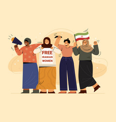 Flat Design Women Iran Protesting