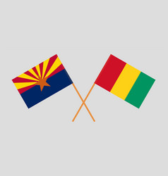 Crossed Flags Of The State Of Arizona And Guinea