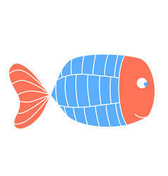 Funny Aquarium Fish Character Abstract Hand Drawn