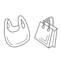 A Small Set Of Plastic Bag And Paper Bag