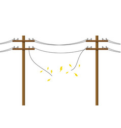 Broken Electric Pole Damaged Short Circuit