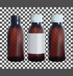 Brown Medical Bottle With A Lable Vial