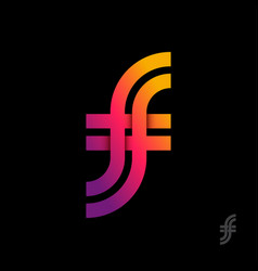 F And Monogram Intertwined Letters Double