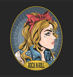 Girl With Rock N Roll Jacket And Tattoo Artwork