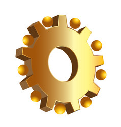 Three gear gold icon symbol Royalty Free Vector Image