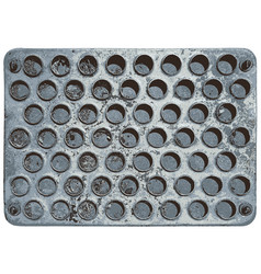 Metal Grate With Round Holes And Bolts Abstract