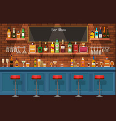 Bar Counter Pub Or Nightclub Interior With Table