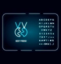 Best Friend Neon Light Icon Outer Glowing Effect